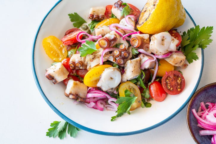 grilled octopus summer salad