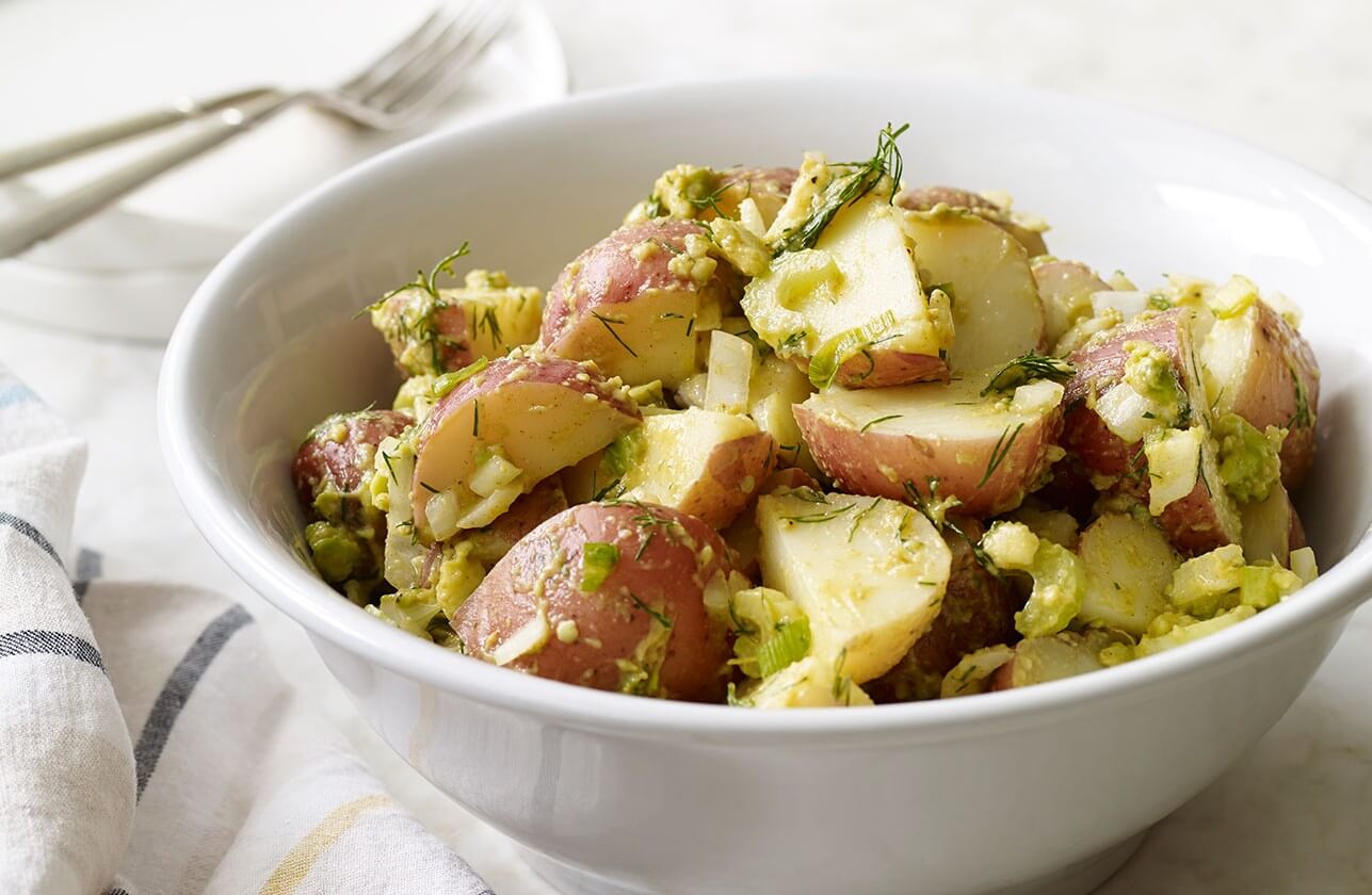 Creamy Vegan Avocado Dill Baby Potato Salad1 e1406590940998